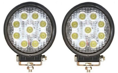 2x 12-24V 5D Halogen Runde Spotlights 27W 9 LEDs Lampen LKW Auto Van SUV 4x4 ATV