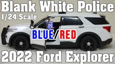 1/24 White Unmarked Police 2022 Explorer with Lights Siren SEE DESCRIPTION!