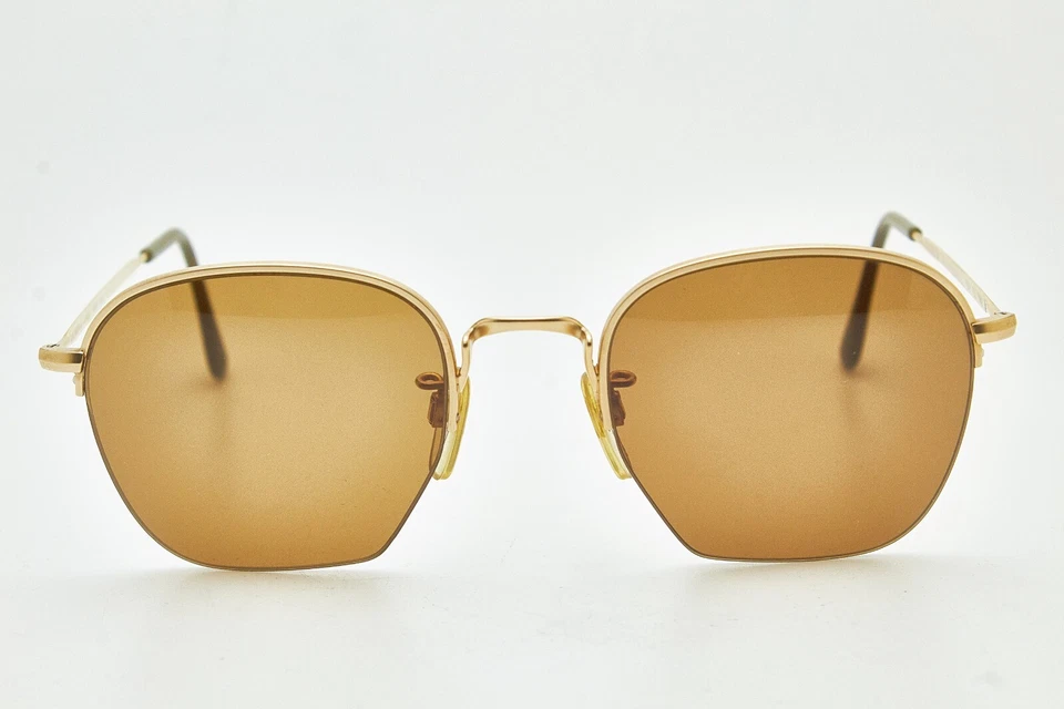 Gafas de sol vintage silenciosas de lujo GIORGIO ARMANI 603 gafas ovaladas doradas medio marco Foto 4 de 4