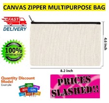 Zipper Canvas Multipurpose Crafts Pouch Bag Makeup Cell Phone Pen Pencil School