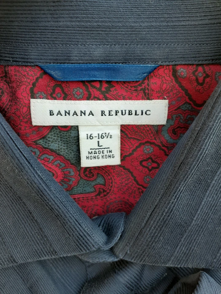 Puños franceses Banana Republic para hombre púrpura, rojo paisley, talla grande. 100% algodón Foto 4 de 4
