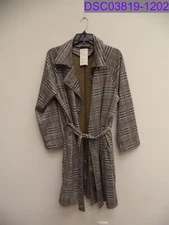 Women's Size Large Love Tree Papillion Black Plaid Wrap Jacket Black JT04729