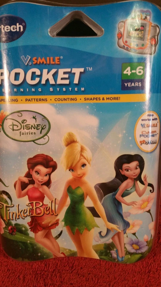 VTECH V.SMILE POCKET LEARNING SYSTEM GAME DISNEY FAIRIES TINKER BELL NEW - Image 3 of 4