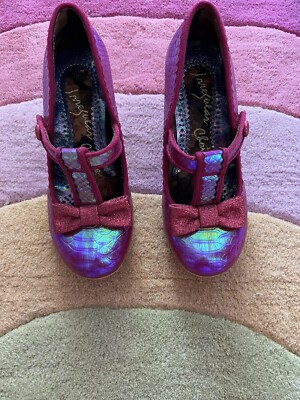 irregular choice womens 38 midi heel irridescent dark pink