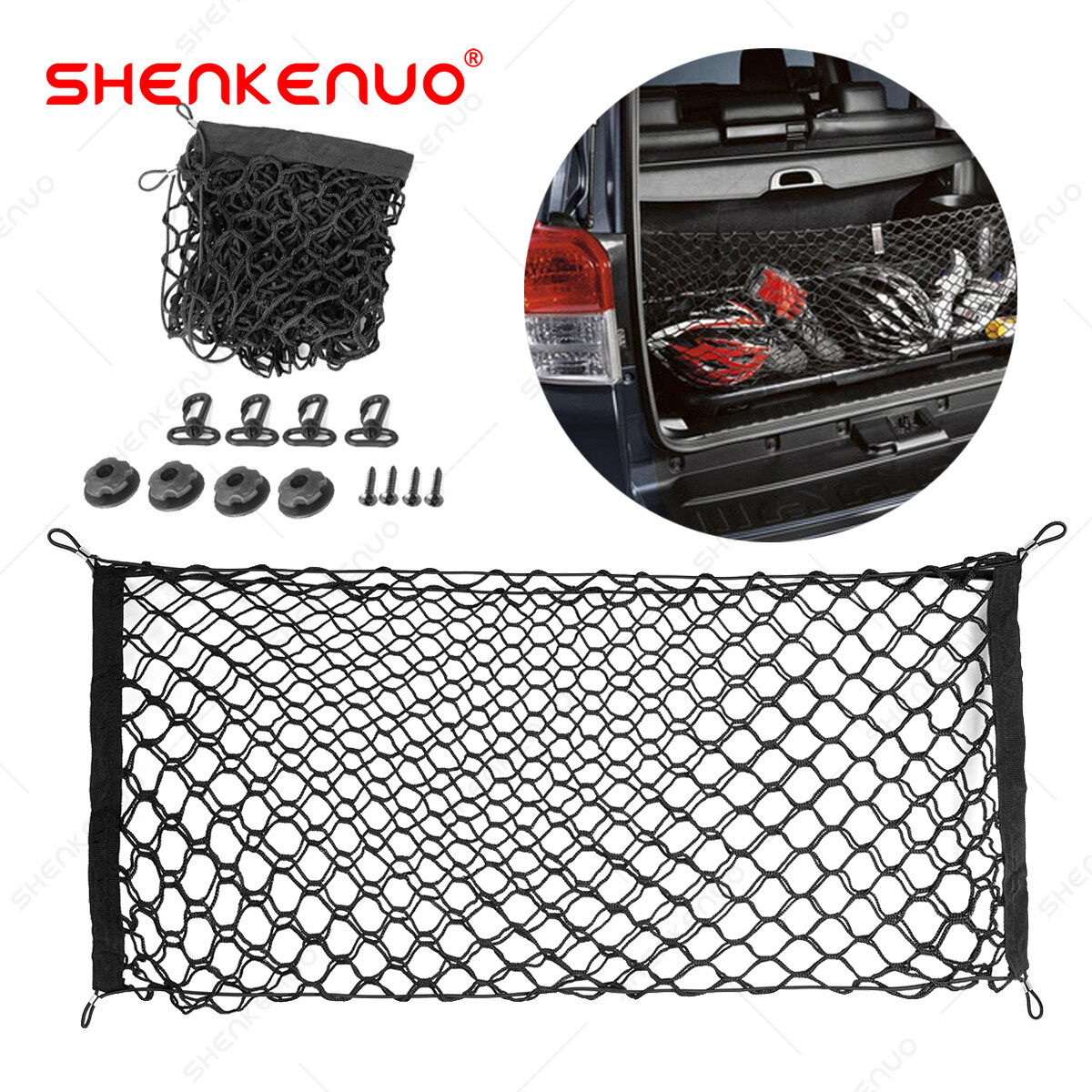 Rear Trunk Envelope Style Mesh Organizer Cargo Net for HONDA PILOT