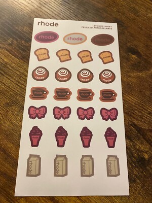 Rhode Inspired Stickers Set of 1 Sheet Cinammon or Strawberry