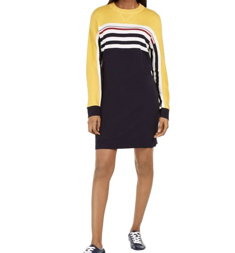 Tommy Hilfiger Crochet Knit Mini Dress Women Large White Cotton Long  Sleeves | eBay