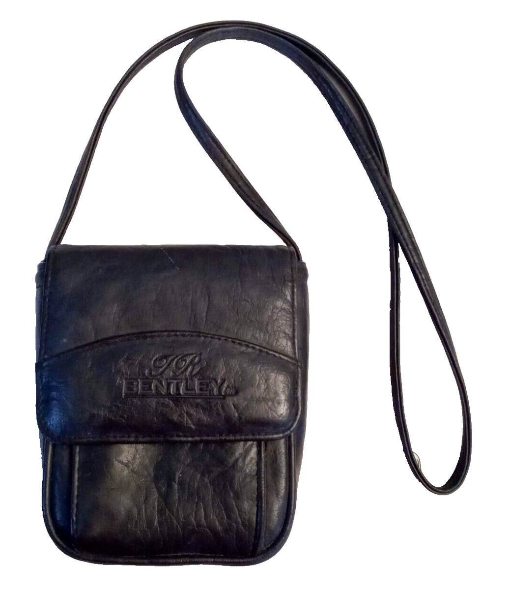 TR Bentley CrossBody Black Messenger Credit Card ID Wallet Cell