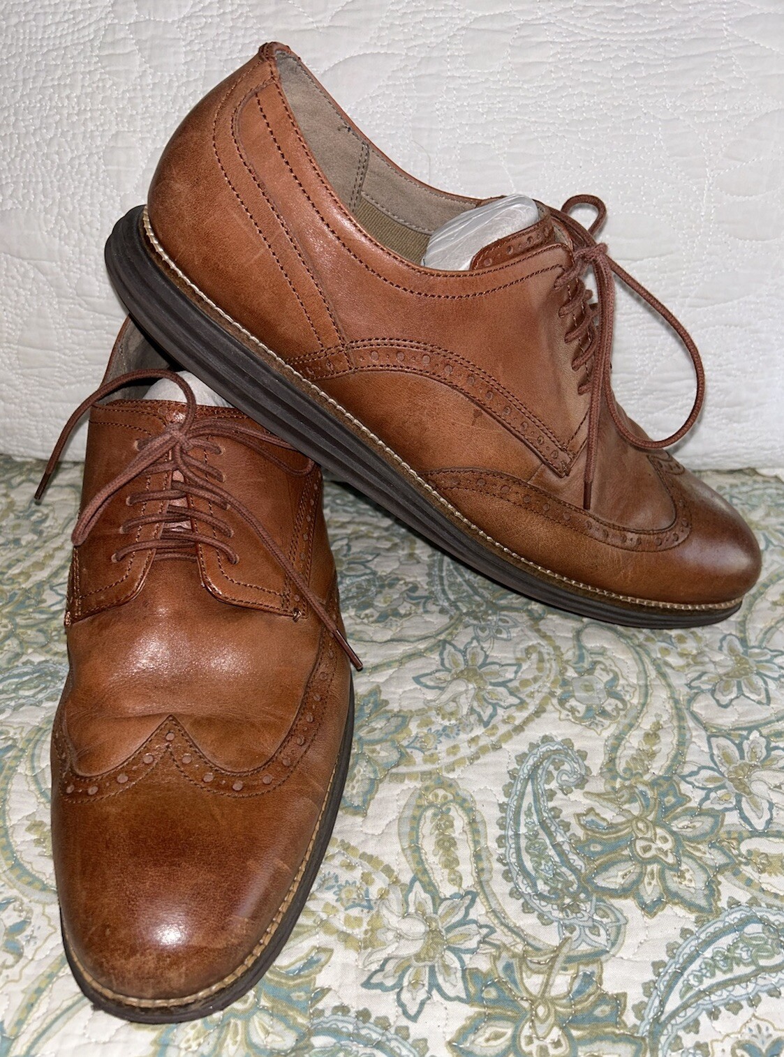 SAOLA Cole Haan taglia 13 uomo originale Grand Wingtip Oxford Woodbury Java leggero
