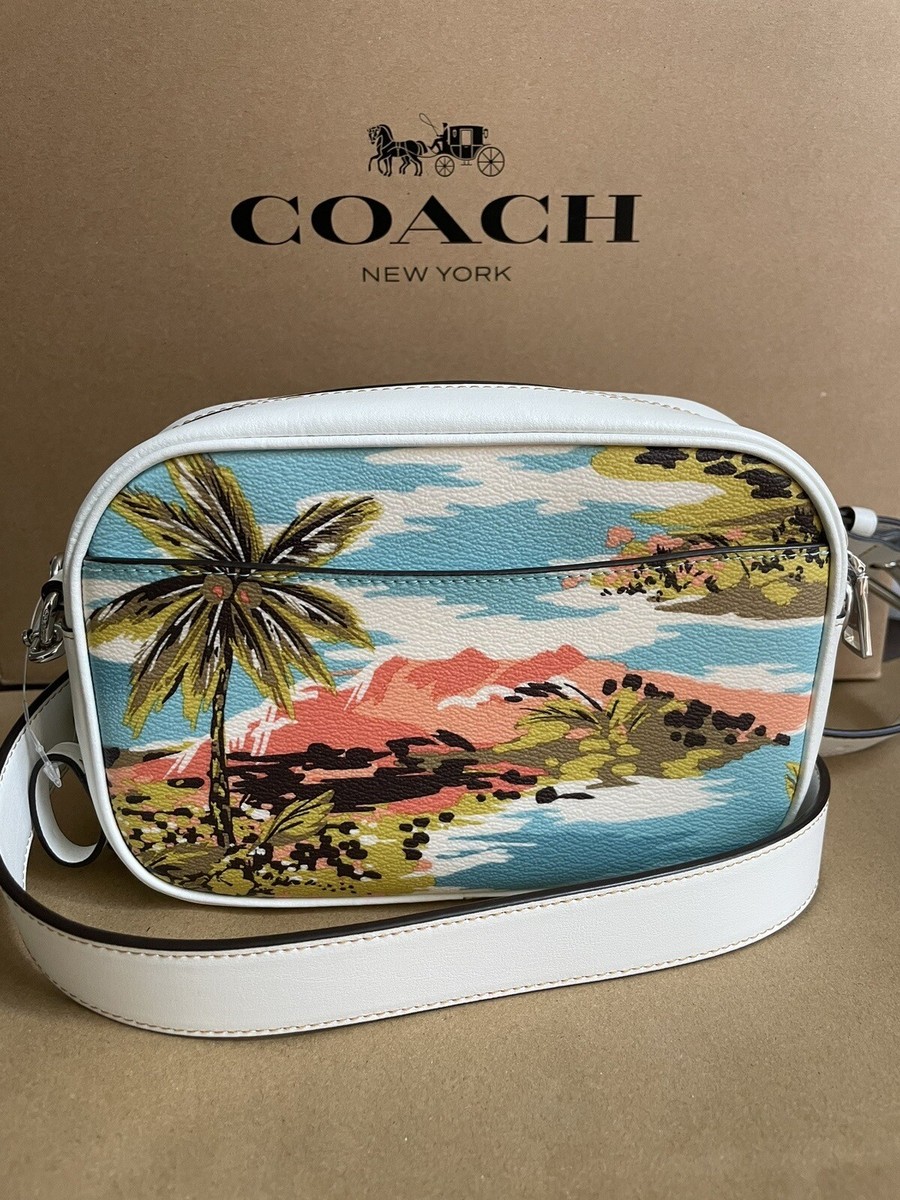 COACH Women's Mini Jamie Camera Bag Crossbody Purse With Hawaiian
