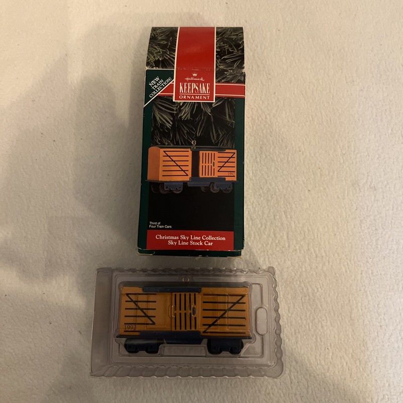 Vintage 1992 Hallmark Keepsake Sky Line Stock Car Train Christmas Ornament