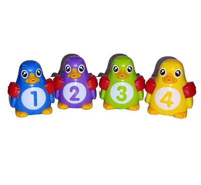 Tomy POPPIN' PENGUIN ISLAND Bath Time Tub Toy Set of 4 REPLACEMENT PENGUINS ONLY