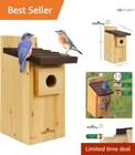 Cedar Bird Box House 12" Ventilated Predator Guard Easy Clean Outdoor Use