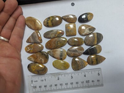 20pcs Polished Bumblebee Jasper Eclipse Cabs Cabochons Bulk Wholesale