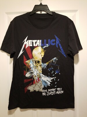 New Metallica And Justice Fora All Mash Up Adult Medium Rock Metal Black T-shirt