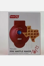 Dash Lonestar Mini Waffle Maker TEXAS 4 in. Nonstick, Red