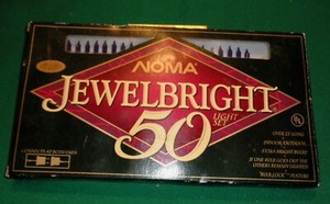 Vintage 1989 NOMA Blue mini 50 Lite Set, "Jewelbright" Lights Indoor/outdoor NIB