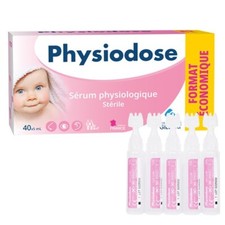 Sérum physiologique 40 unidoses pour yeux, nez, oreille Physiodose