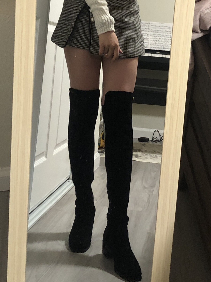 NEW STUART WEITZMAN City Block Over-The-Knee Leather Boots NEW STUART WEITZMAN City Block Over-The-Knee Leather Boots