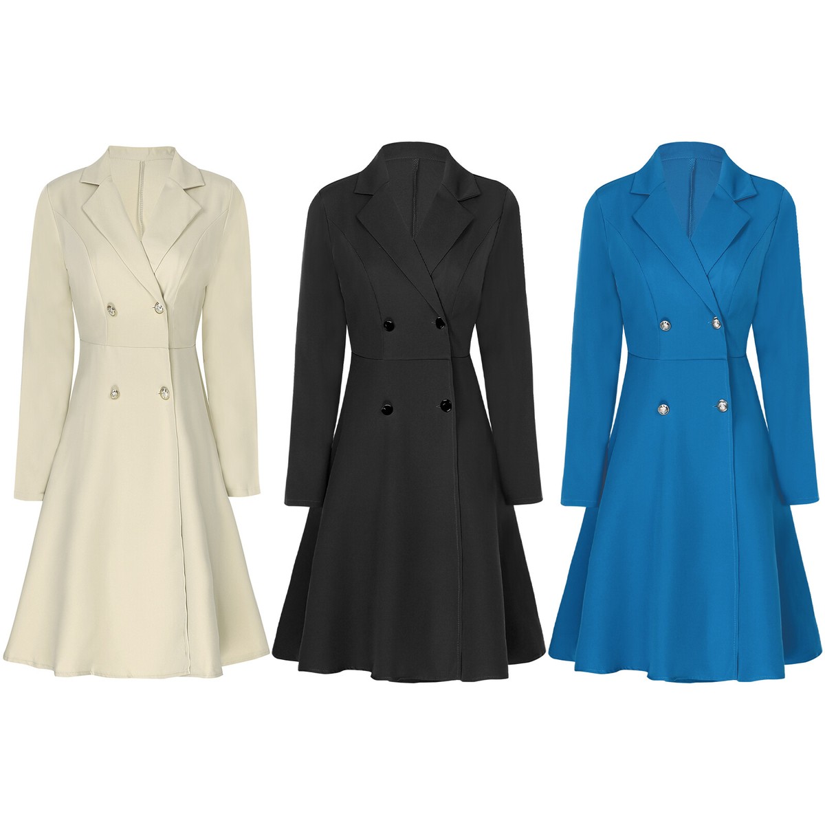 Womens Outerwear Solid Color Jackets Driving Coat V Neck Blazer