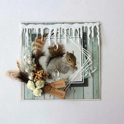 Bordo metallo taglio fustelle carta ghiaccio artigianato scrapbooking inverno fustellato stencil