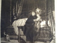 Augustin MONGIN 1843-1911 EAU FORTE ENFANTS EDOUARD IV DELAROCHE ROMANTISME 1880