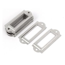 Office File Drawer Label Tag Name Card Holder Silver Tone 20pcs
