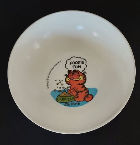 Garfield Melamine Plastic Bowl 1978 Deka Cat Food's Fun 5.75” Jim Davis - Picture 1 of 6
