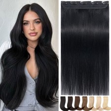 One Piece Clip In Human Hair Extensions 100% Real Remy Human Hair Half Full Head