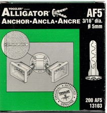 AF5 Toggler Alligator Anchor, 200 Pcs, 13103, 3/16" diameter 0 5mm