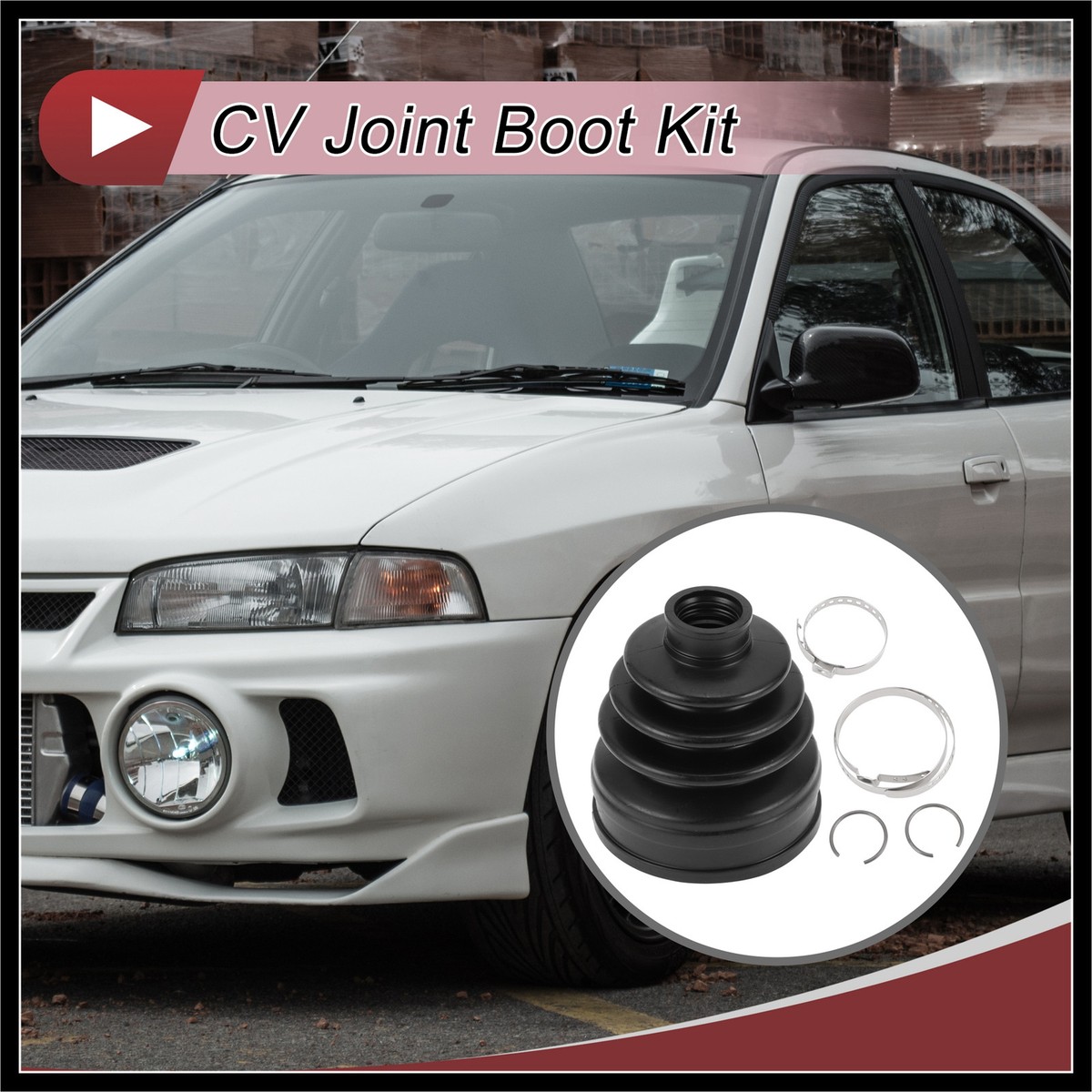 3817A135 Inner CV Joint Boot Kit w/ Clamps for Mitsubishi Lancer