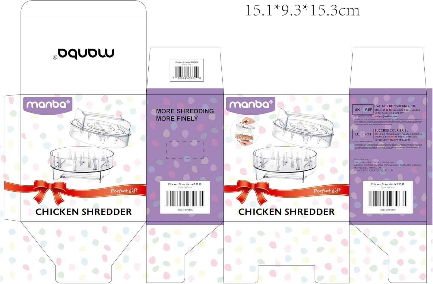 Clear Chicken Shredder Tool Twist for Easy Meat Shredding - Ideal for Meal Prep