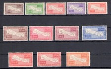 1954 NÉPAL, Stanley Gibbons n°85-96, Carte du Népal - 12 valeurs - Série com