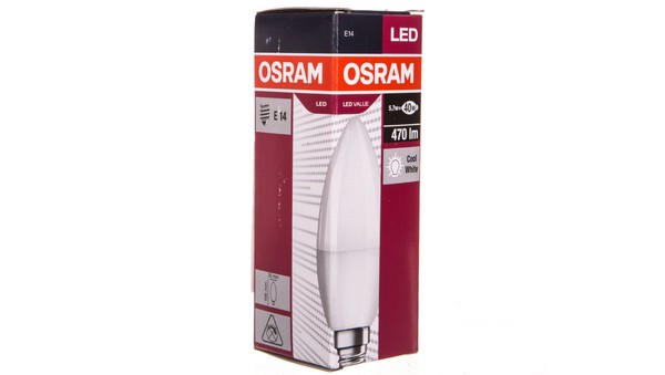 ŻAróWka LED Value Classic B 40 E14 4,9W 470Lm 6500K 865 FR Non-Dim 4052899971066-image