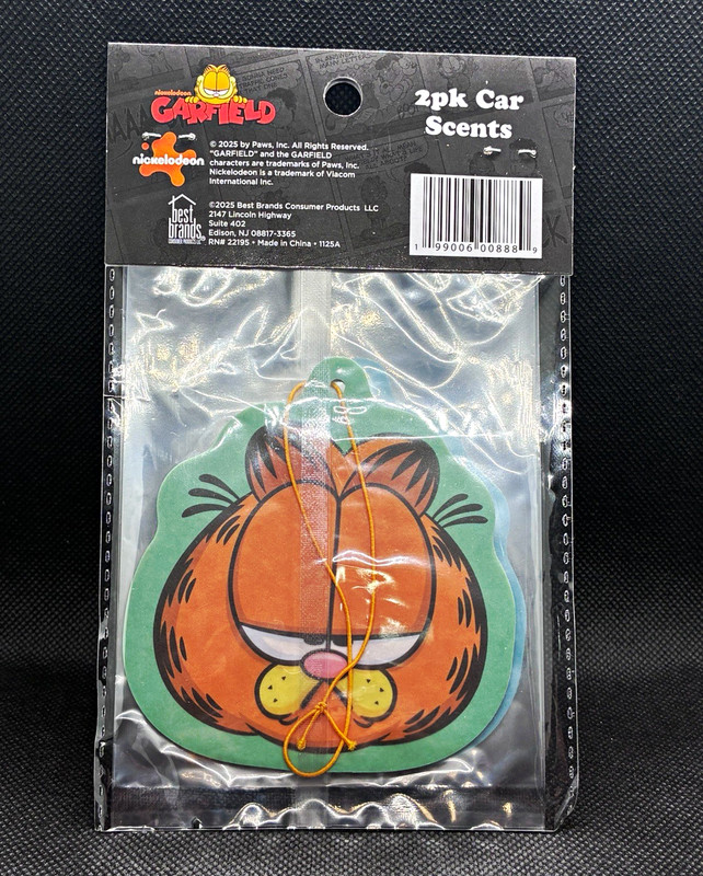 Best Brands Garfield 2pk Hanging Car Air Fresheners, Cookie Scent Deodorizer