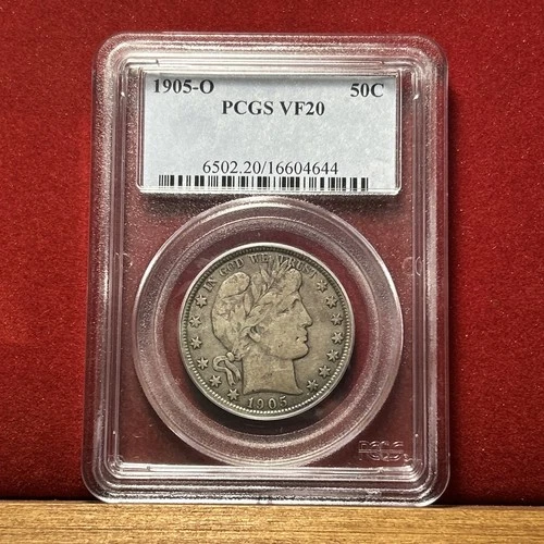 1905-O PCGS VF20 Barber Half Dollar 50c - Super Original Nice Coin!