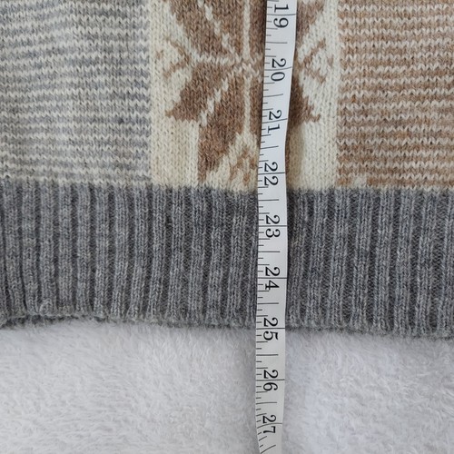 Vintage 1990s Thane Snow Flake Color Block Wool Sweater, M - Picture 12 of 18