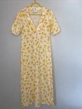 ASOS Design Ultimate MIDI-TEA DRESS Floral Yellow Print Size US 8
