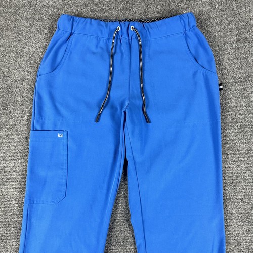 Koi Next Gen Pants Womens XS Blue Elastic Waist Straight Leg Scrub 739R Pockets - Picture 2 of 10