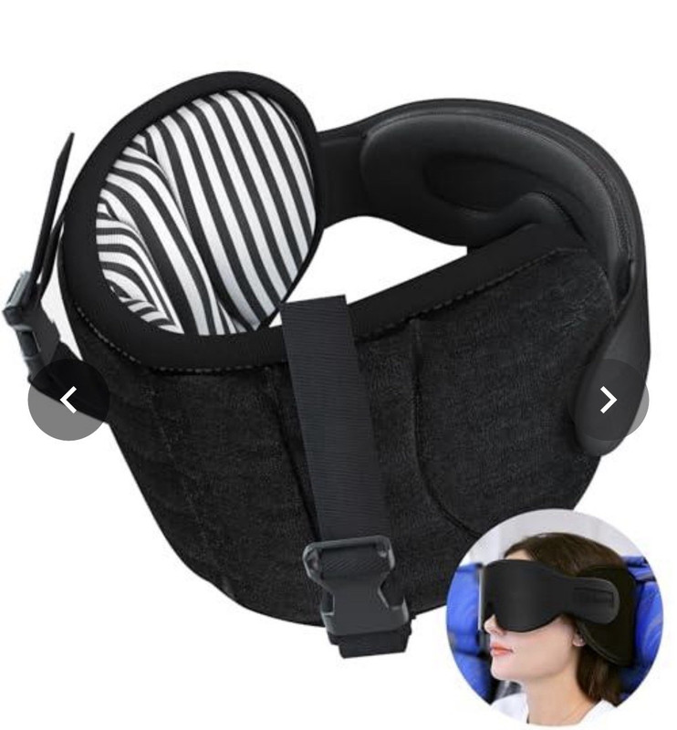 [Open Box] Travel Pillow 360° Head Support w/ Eye Mask Blue/Black