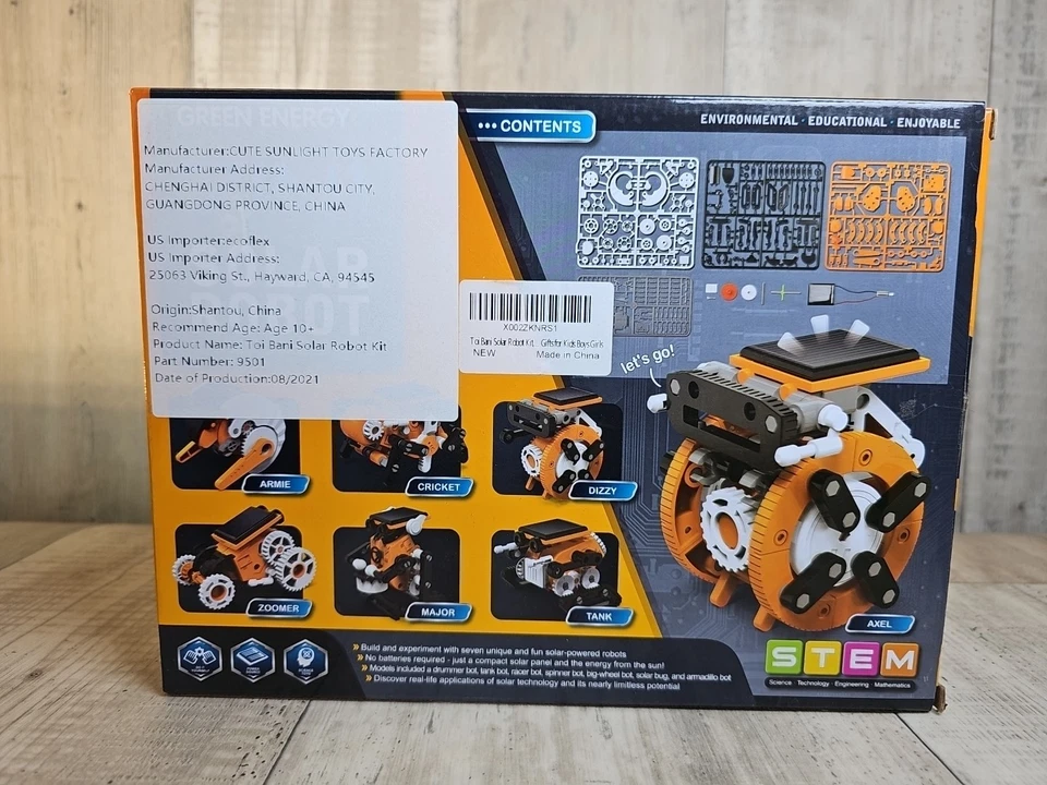 Green Energy 7-in-1 Solar Robot STEM DIY Kit | Buildable Solar Toy for Kids 10+ - Image 2 of 4