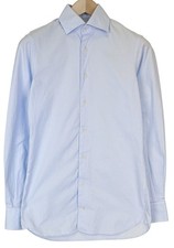 SUITSUPPLY Men's Formal Shirt 36/14 Blue Pure Cotton Button-Up Long Sleeve