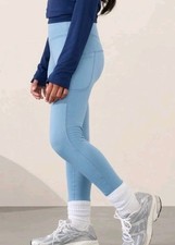 ATHLETA GIRL ALTITUDE EDGE STASH TIGHT BLUE FLEECE LEGGINGS SIZE S/7