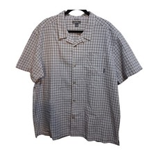 Eddie Bauer White/Brown Checkered Button-Up Shirt XL New Without Tags