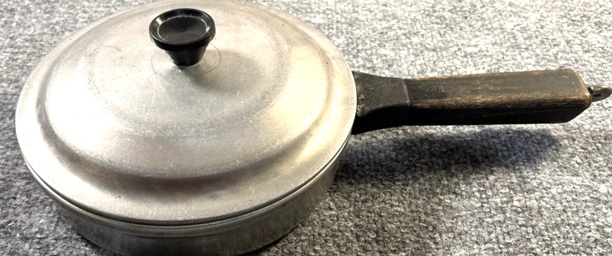 Vintage Miracle Maid Skillet Saute Pan 7" Cast Aluminum Cookware with Lid