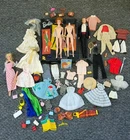 Vintage 1960's Barbie And Ken Doll, Case, and Clothes Lot, Used As Is