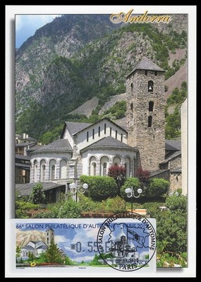 FRANCE 2012 Carte Maximum Card ATM - 66 Automne Paris Andorra Sant Esteve church