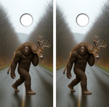 Big Foot Deer Cornhole Board Wrap LAMINATED Wrap Decal Vinyl Sticker 4999