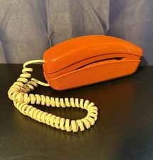Vtg Burnt Orange Bell System Western Electric TRIMLINE Push Button Wall Phone