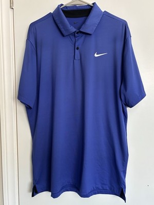 Nike Golf Dri-Fit Performance Polo Shirt Royal Blue Large Active Breathable